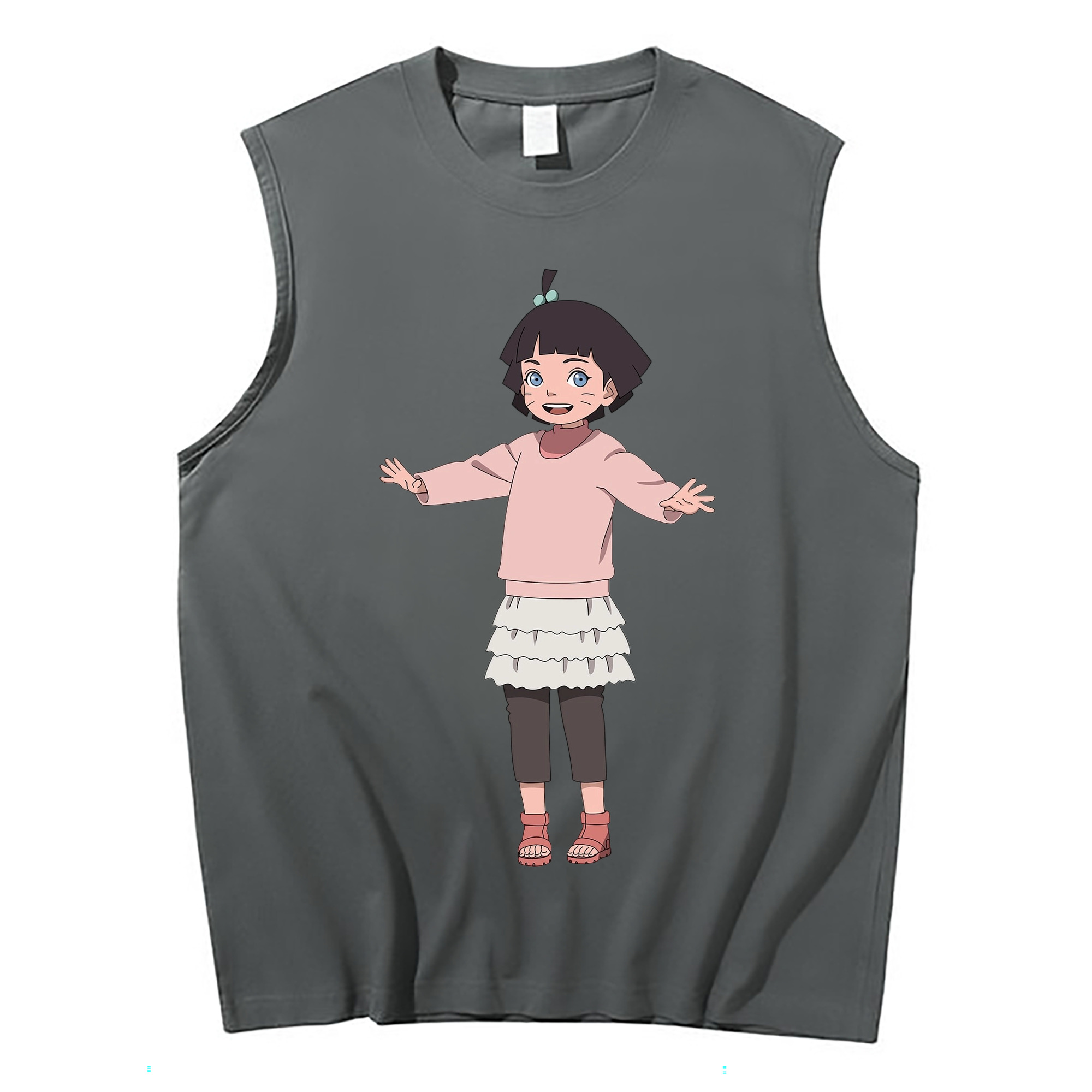 （画像用） NARUTO -ナルト- うずまき ヒマワリ Uzumaki Himawari コットン100％タンクトップ（フロントプリント）